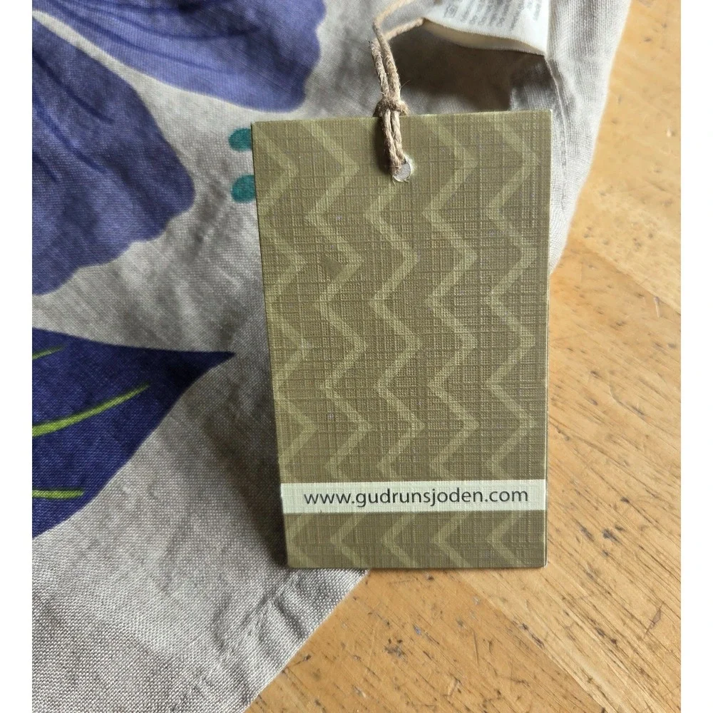Gudrun Sjoden NEW Natural Linen Tea Towel Colorful Floral Design 25 in x 18 in